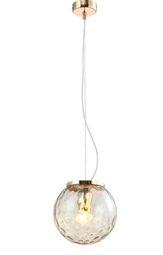 Светильник подвесной MAYO SP1 D200 GOLD/AMBER Crystal Lux прозрачный на 1 лампу, основание золотое в стиле современный выдувное фото 2